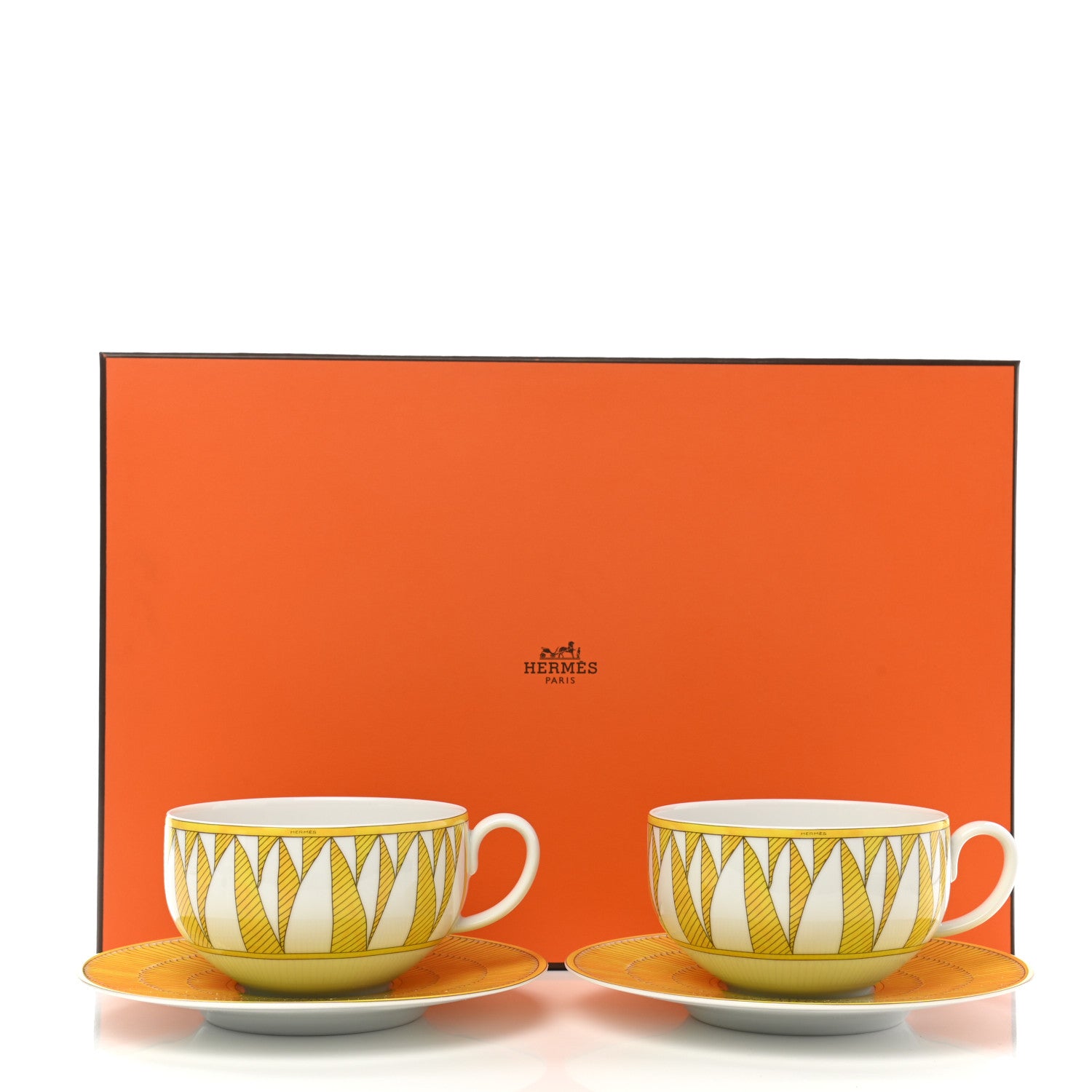 Hermes Porcelain Soleil d'Hermes Breakfast Cup And Saucer Set Of 2 13 of 13