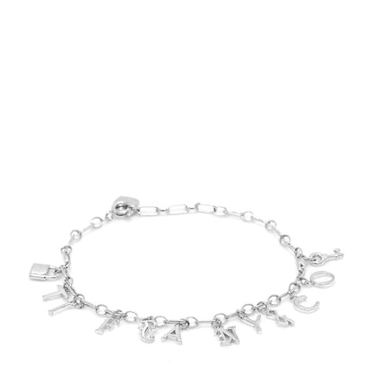 Tiffany Sterling Silver Enamel Love Notes Logo Charm Bracelet Blue 1 of 5