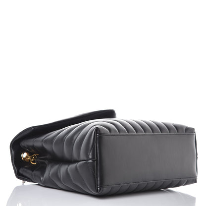 Saint Laurent Calfskin Y Quilted Monogram Medium Loulou Chain Satchel Black 4 of 9