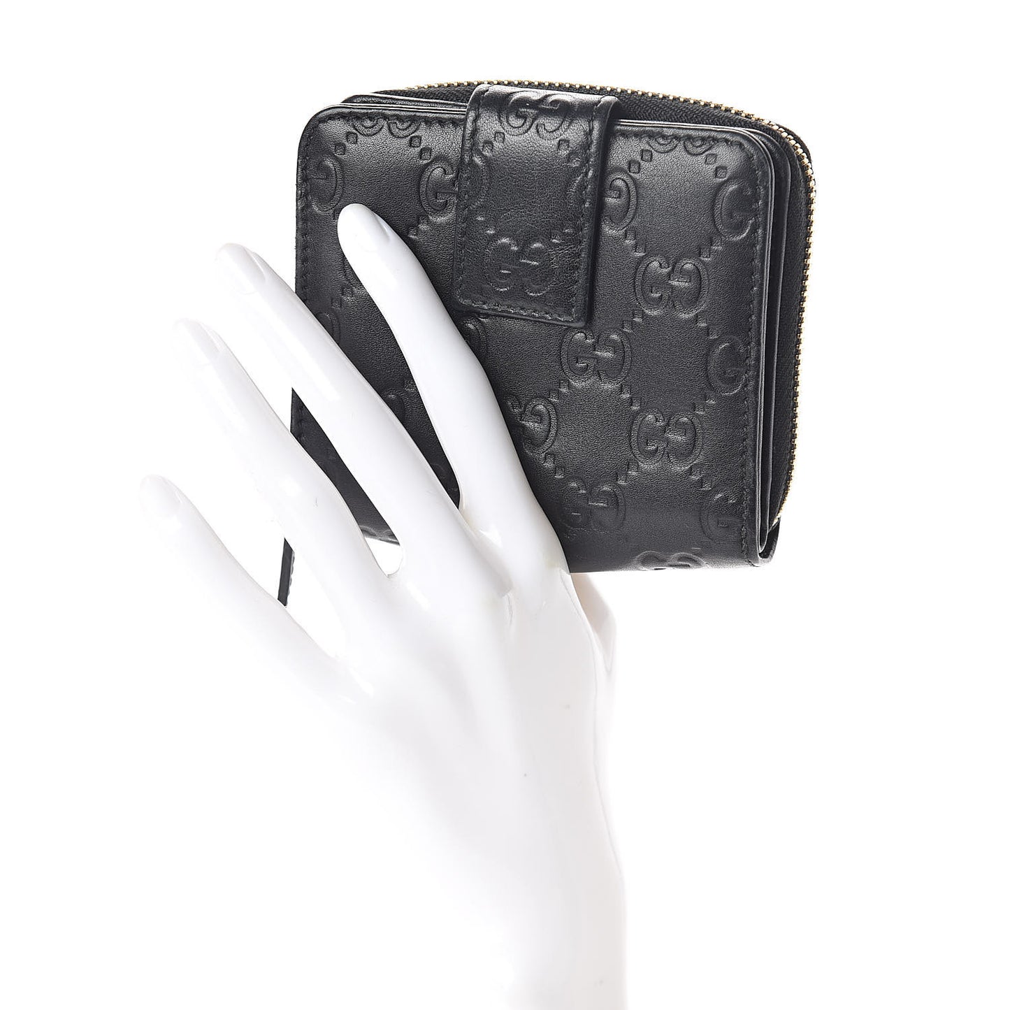 Guccissima Zip Around French Wallet Black