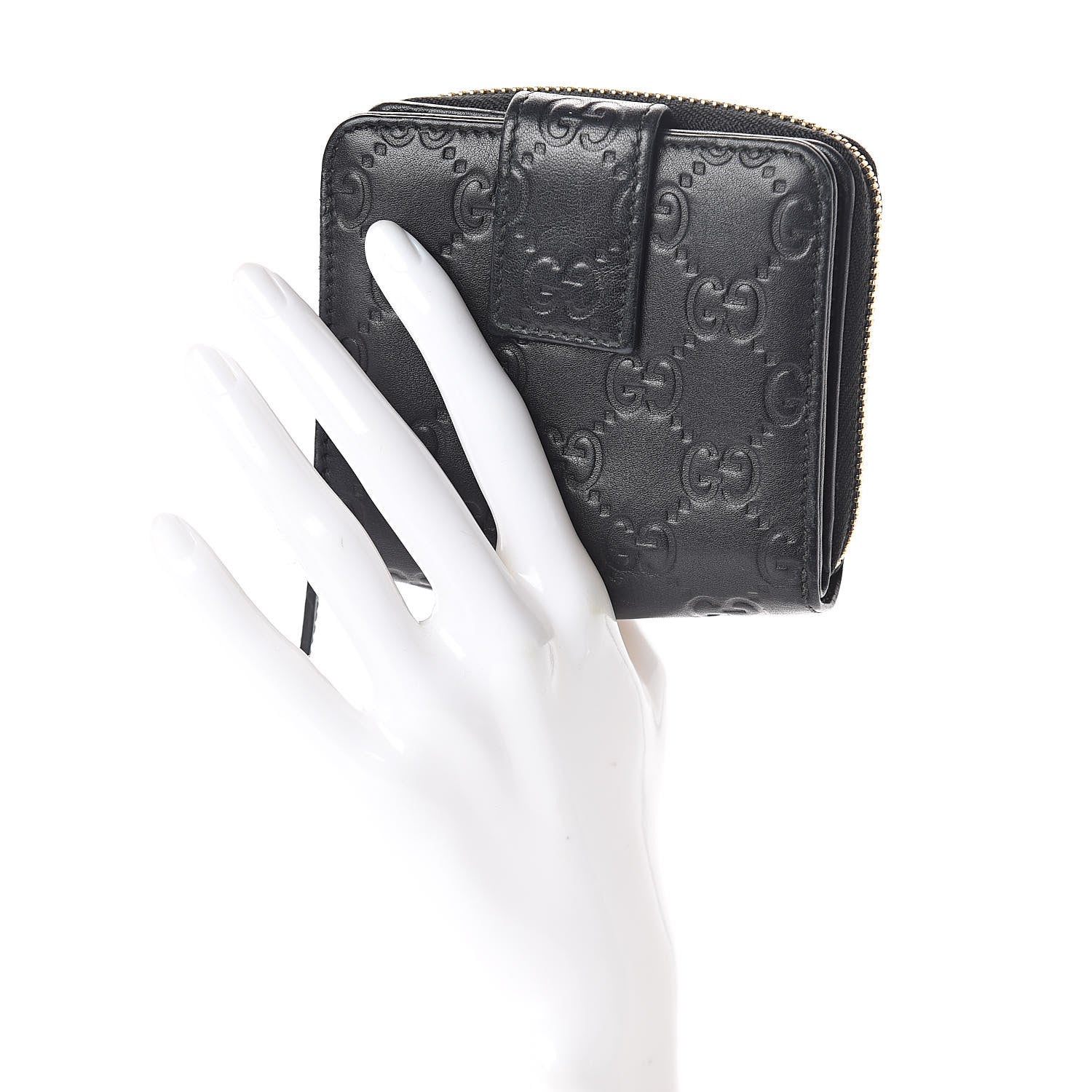 Gucci Guccissima Zip Around French Wallet Black 2 of 8