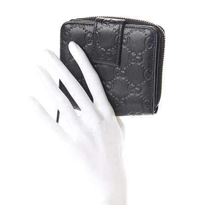 Gucci Guccissima Zip Around French Wallet Black 2 of 8