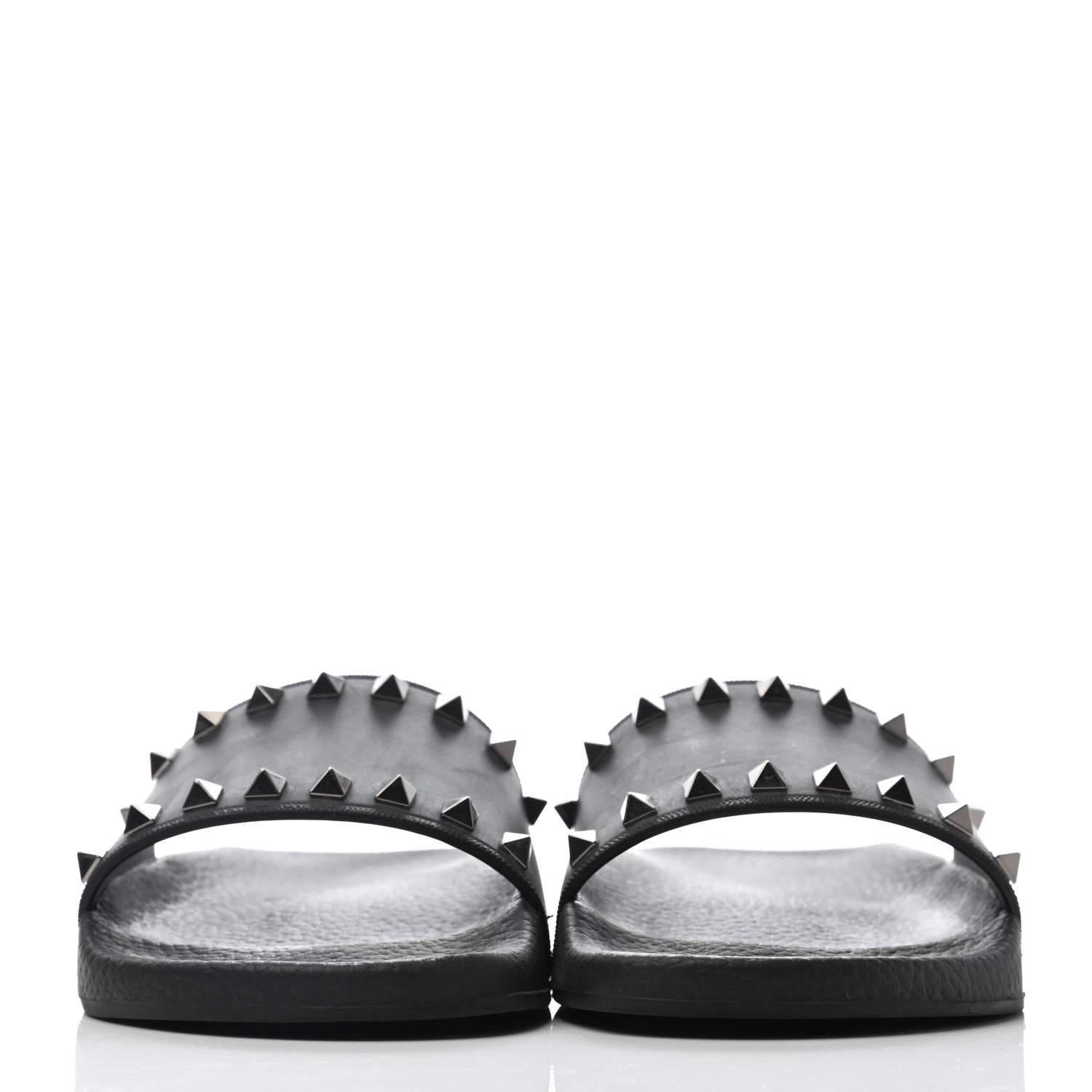 Valentino Garavani Rubber Rockstud Slide Sandals 38 Black 2 of 4