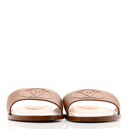 Louis Vuitton Calfskin Lock It Flat Mule 38 Cognac 2 of 9