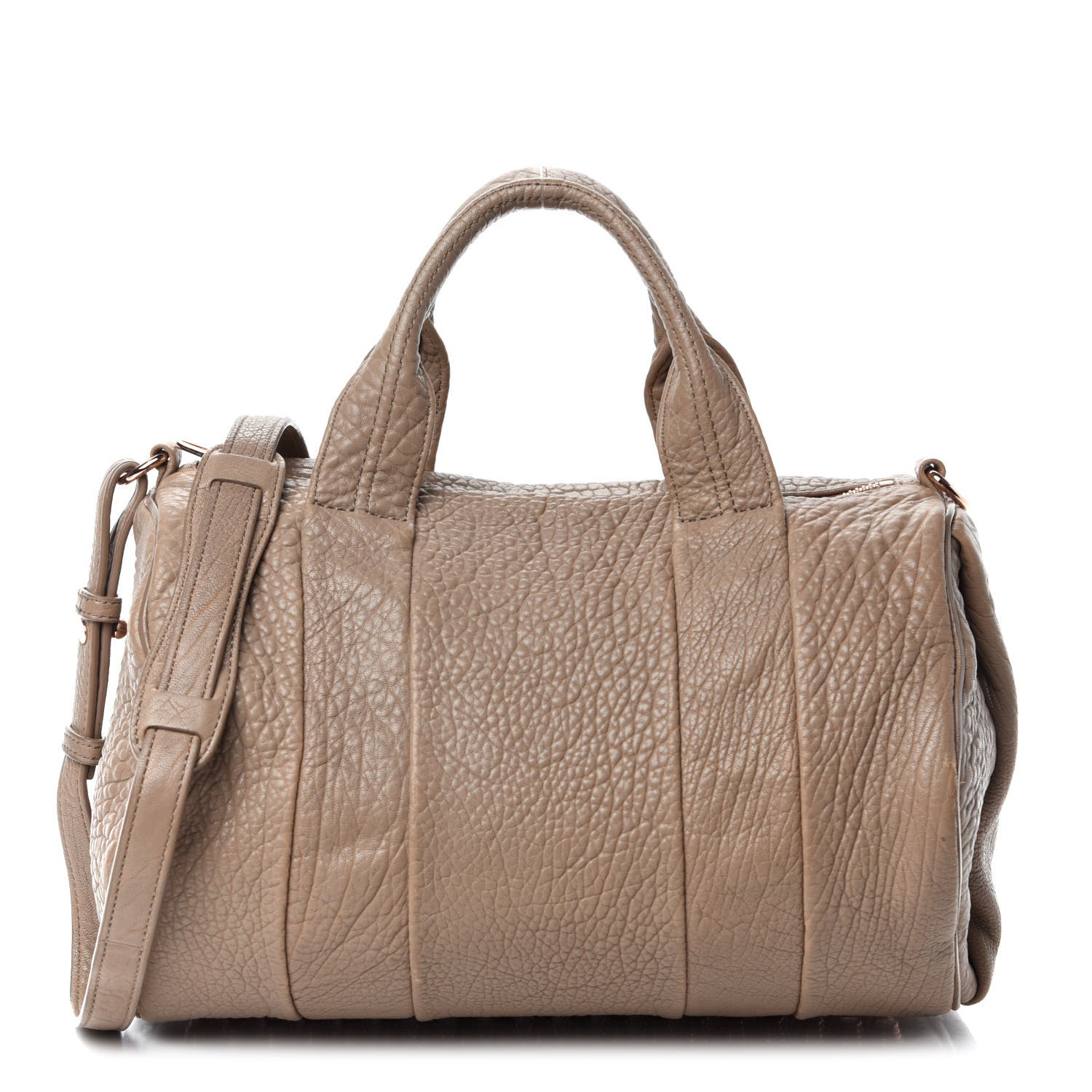 Alexander Wang Pebbled Lambskin Rocco Latte Rose Gold Hardware 1 of 10