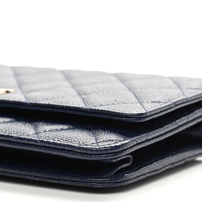 Chanel Caviar Quilted Wallet On Chain WOC Navy Blue 11 of 13