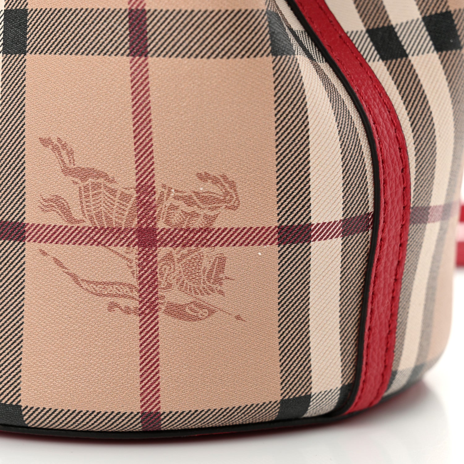 Burberry Haymarket Check Colours Small Lorne Bucket Crossbody Poppy Red 11 of 12