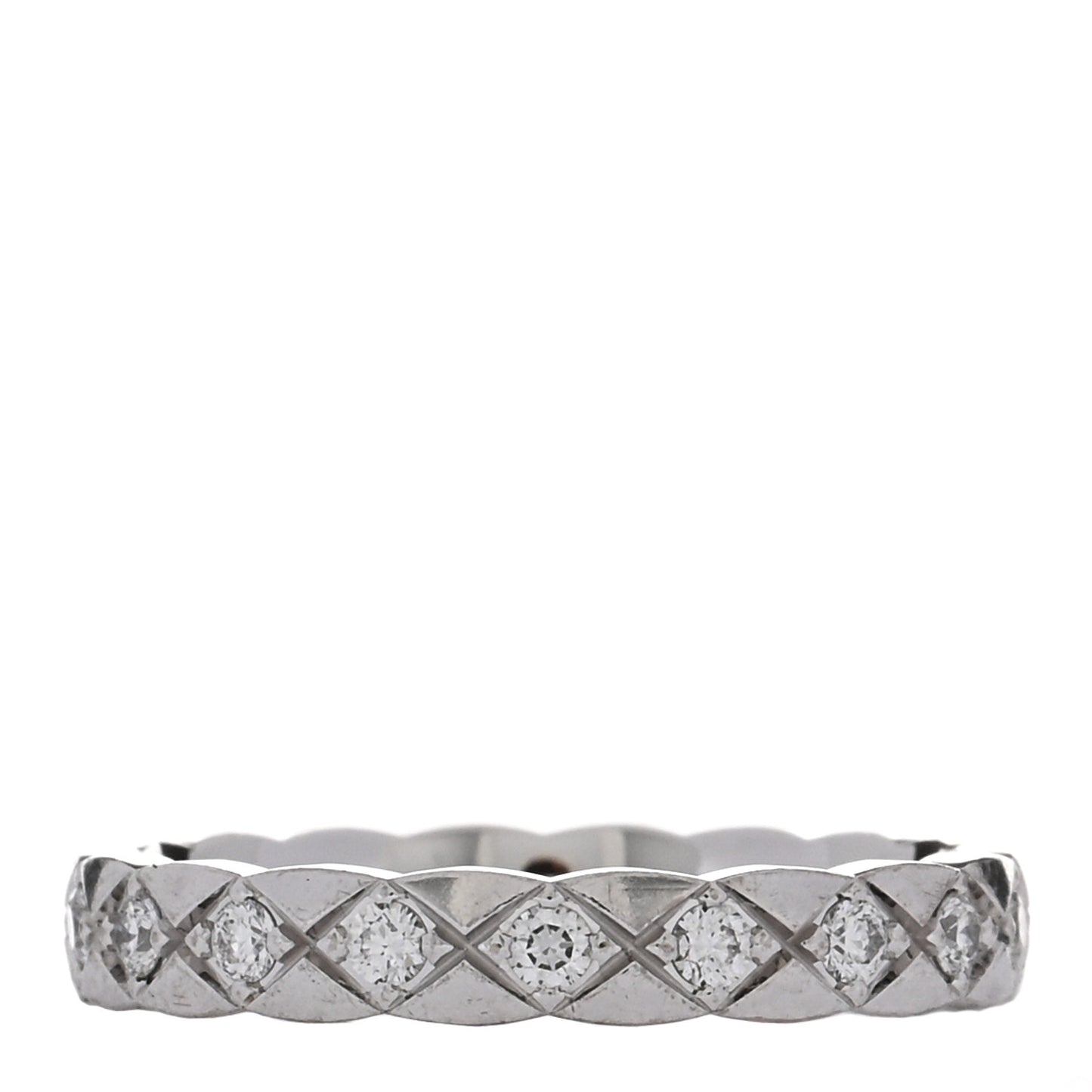 18K White Gold Diamond Mini Coco Crush Ring 52 6