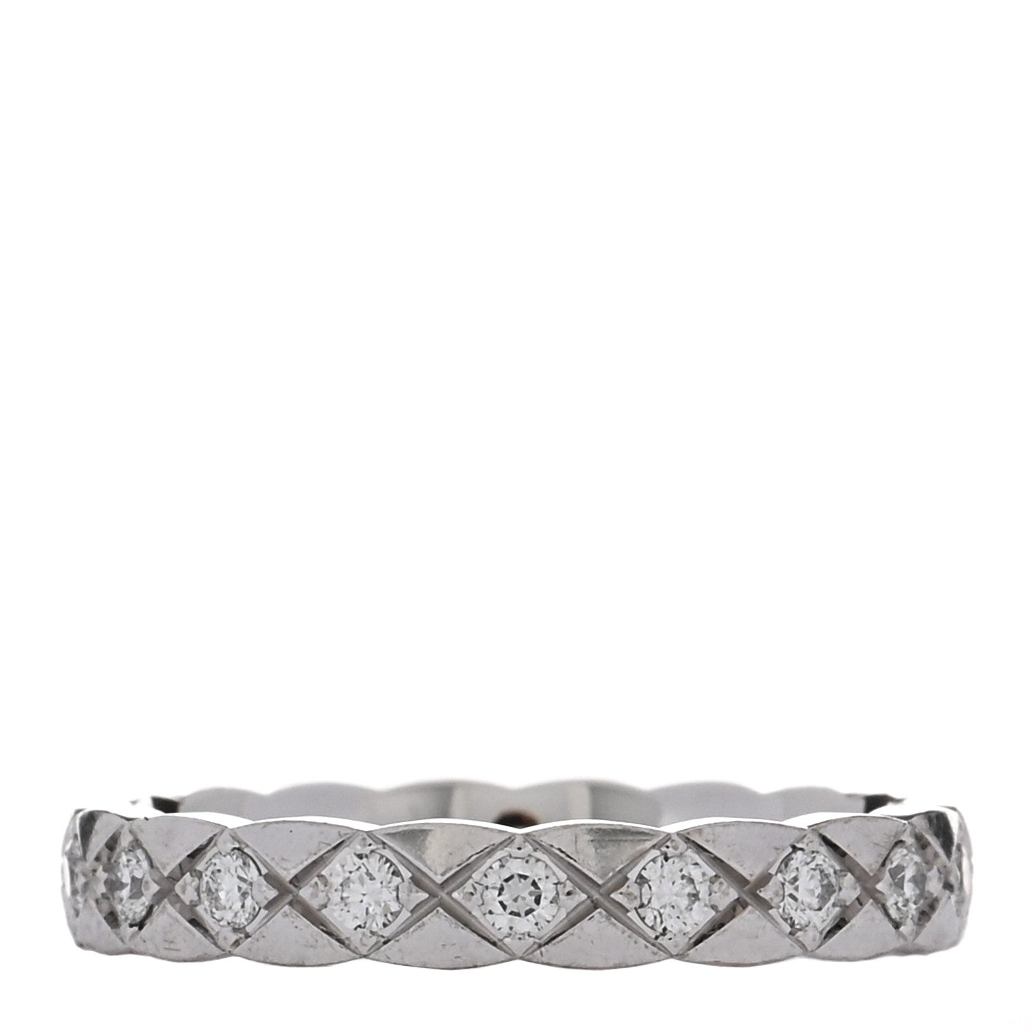 Chanel 18K White Gold Diamond Mini Coco Crush Ring 52 6 3 of 5