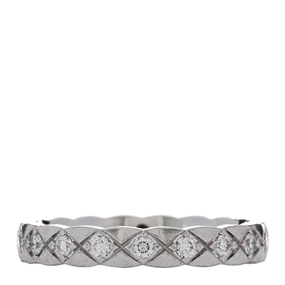 Chanel 18K White Gold Diamond Mini Coco Crush Ring 52 6 3 of 5