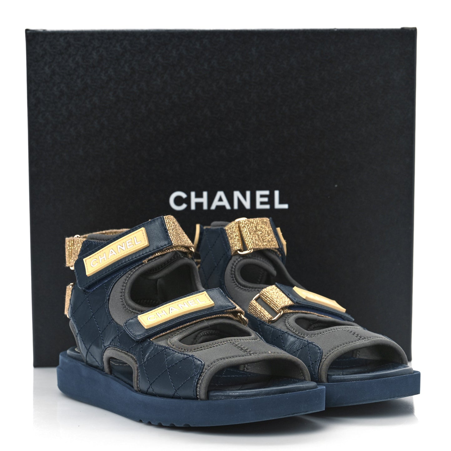 Goatskin Fabric TPU Gladiator Sandals 37 Navy Dark Grey Yellow