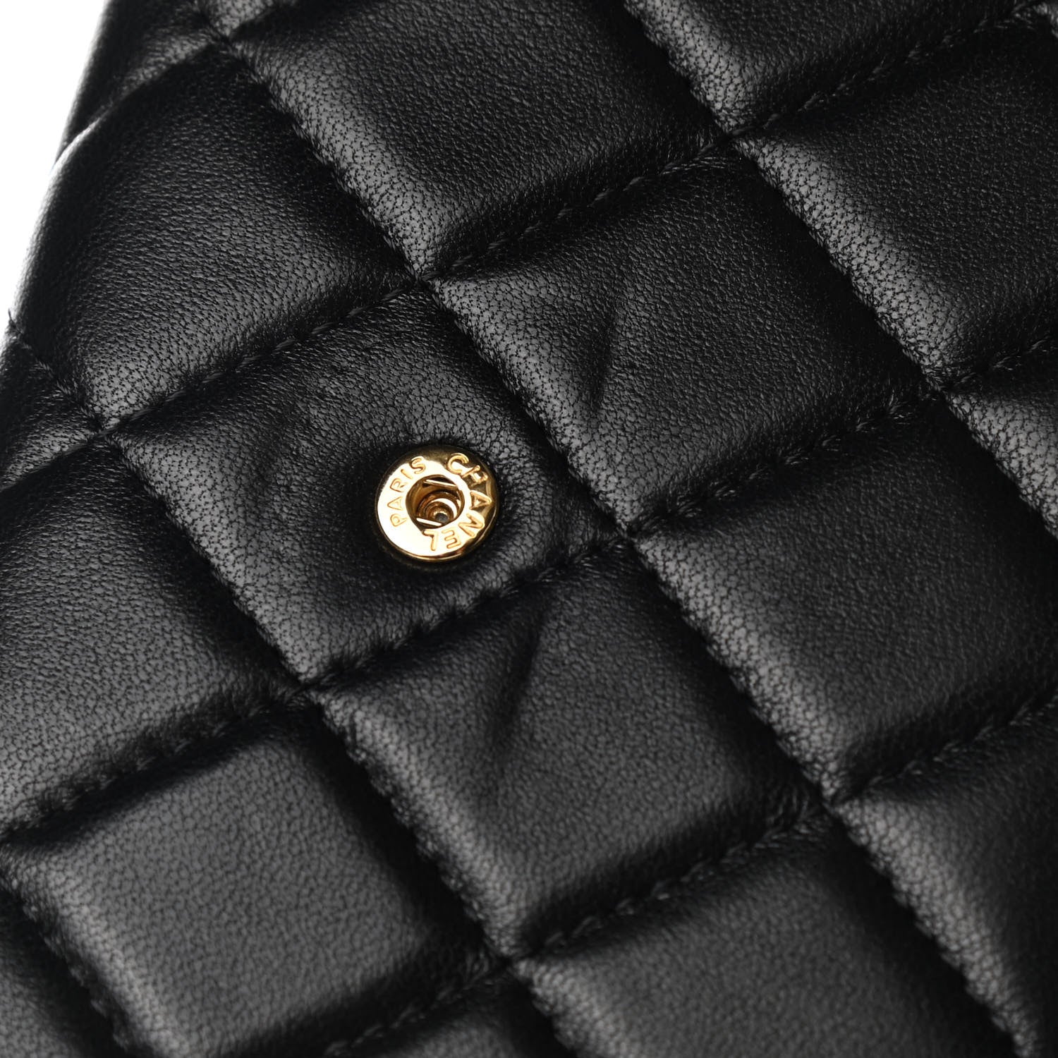 Chanel Lambskin Quilted Large Gusset Flap Wallet Black 9 of 10