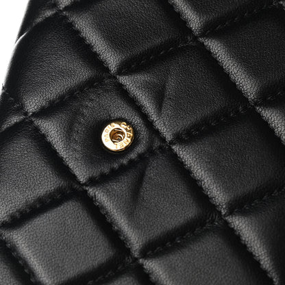 Chanel Lambskin Quilted Large Gusset Flap Wallet Black 9 of 10