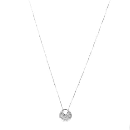 Cartier 18K White Gold Diamond SM Amulette de Cartier Pendant Necklace 1 of 4