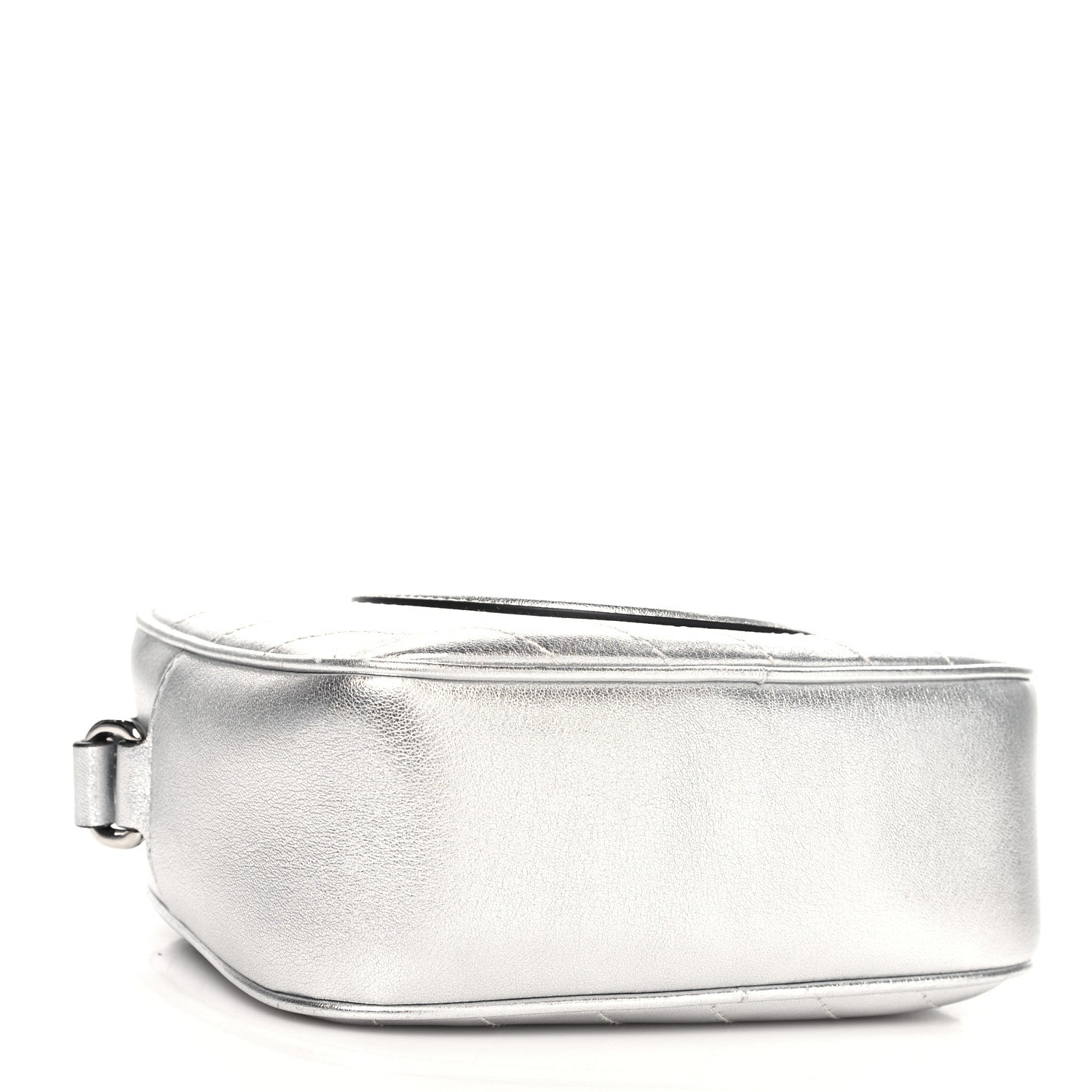 Gucci Metallic Sakai Be Green Calfskin Diagonal Stitched Small Blondie Shoulder Bag Silver 4 of 10