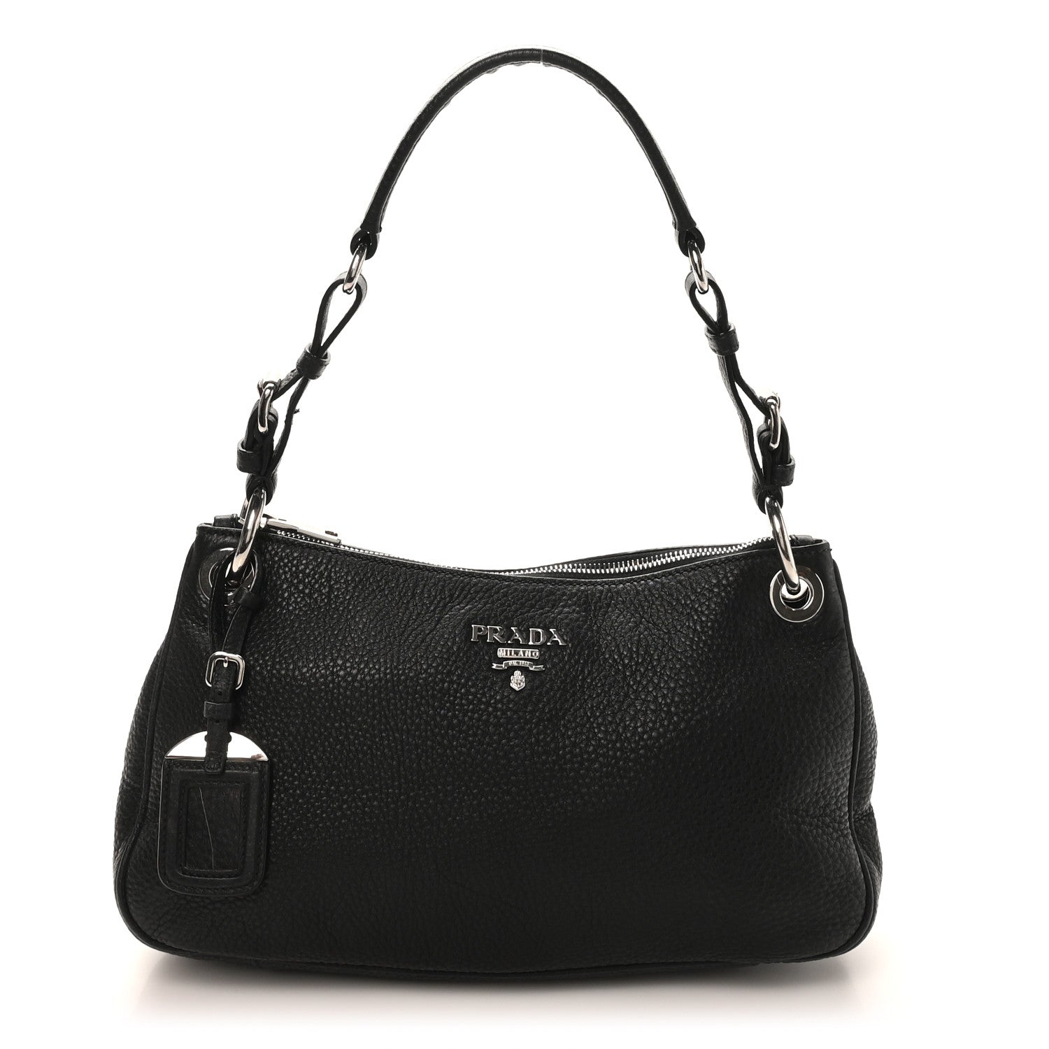 Prada Vitello Phenix Shoulder Bag Black 1 of 9