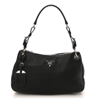 Prada Vitello Phenix Shoulder Bag Black 1 of 9