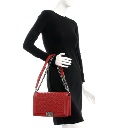 Chanel Caviar Quilted New Medium Boy Flap Dark Red 3 of 12