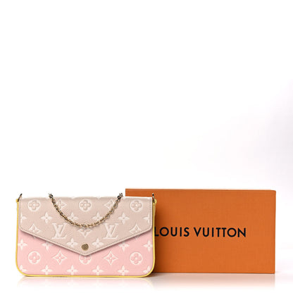 Louis Vuitton Empreinte Spring in the City Felicie Pochette Chain Wallet Pink Beige Yellow 10 of 10