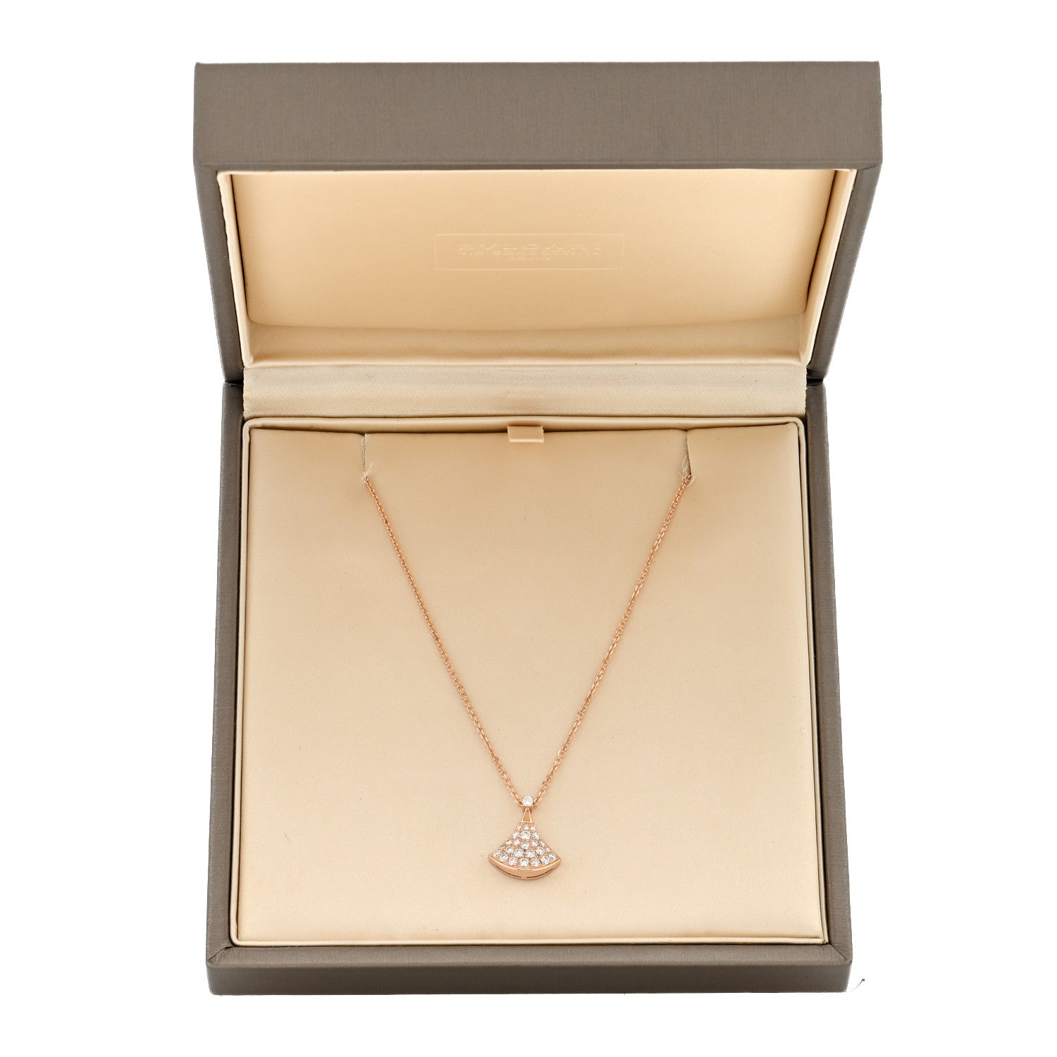 Bulgari 18K Rose Gold Diamond Divas' Dream Pave Pendant Necklace 5 of 5