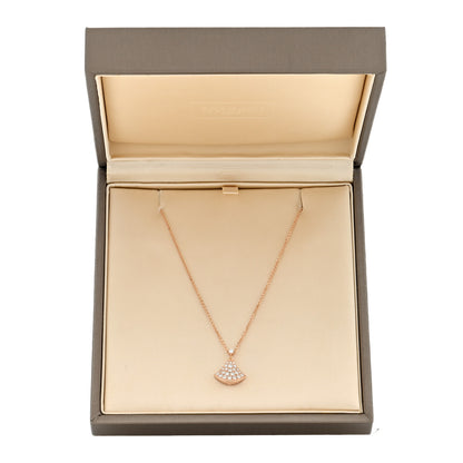 Bulgari 18K Rose Gold Diamond Divas' Dream Pave Pendant Necklace 5 of 5