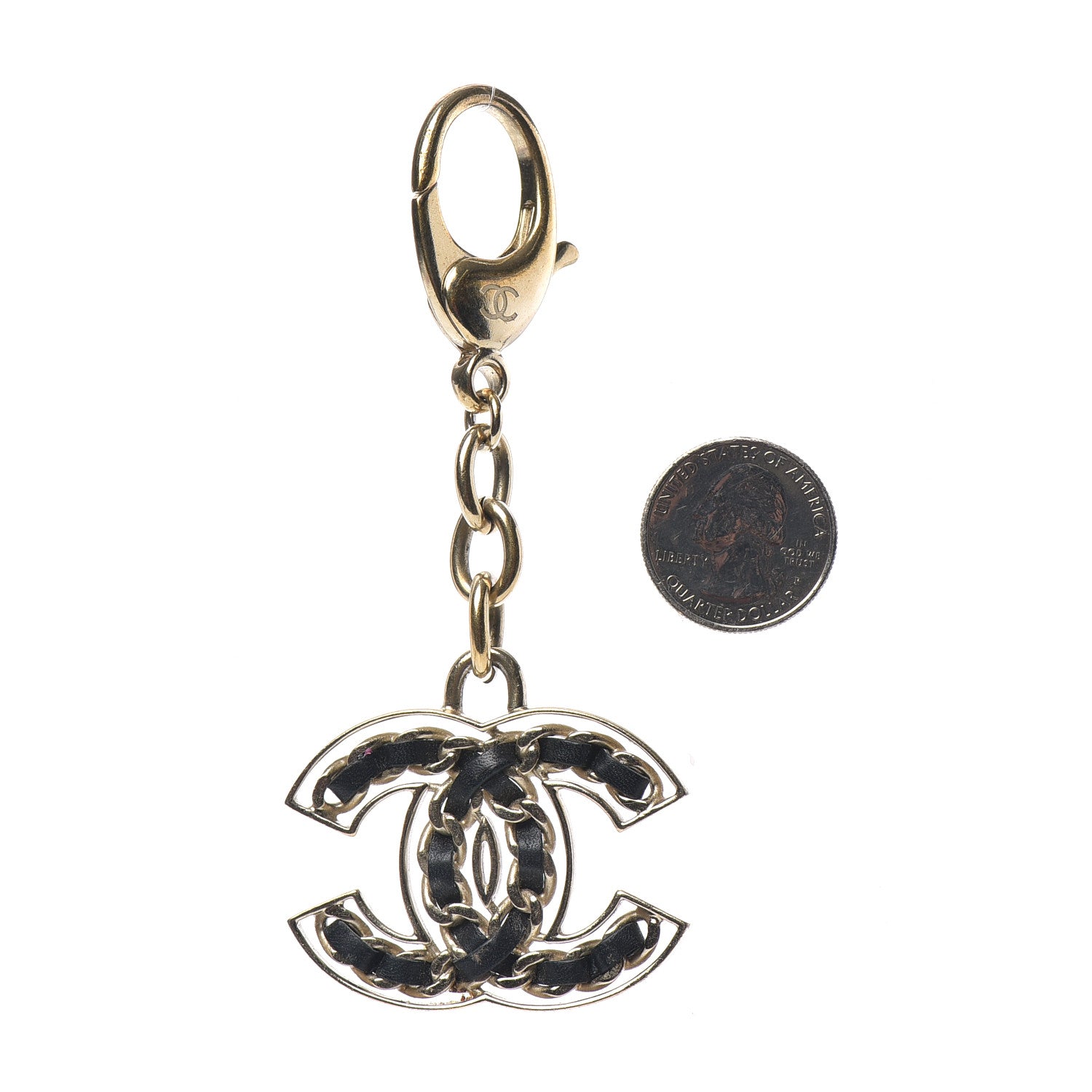 Chanel Lambskin Chain CC Key Chain Black Gold 755557 – FASHIONPHILE