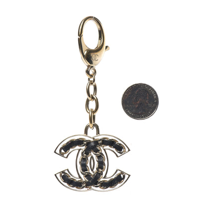 Chanel Lambskin Chain CC Key Chain Black Gold 2 of 3