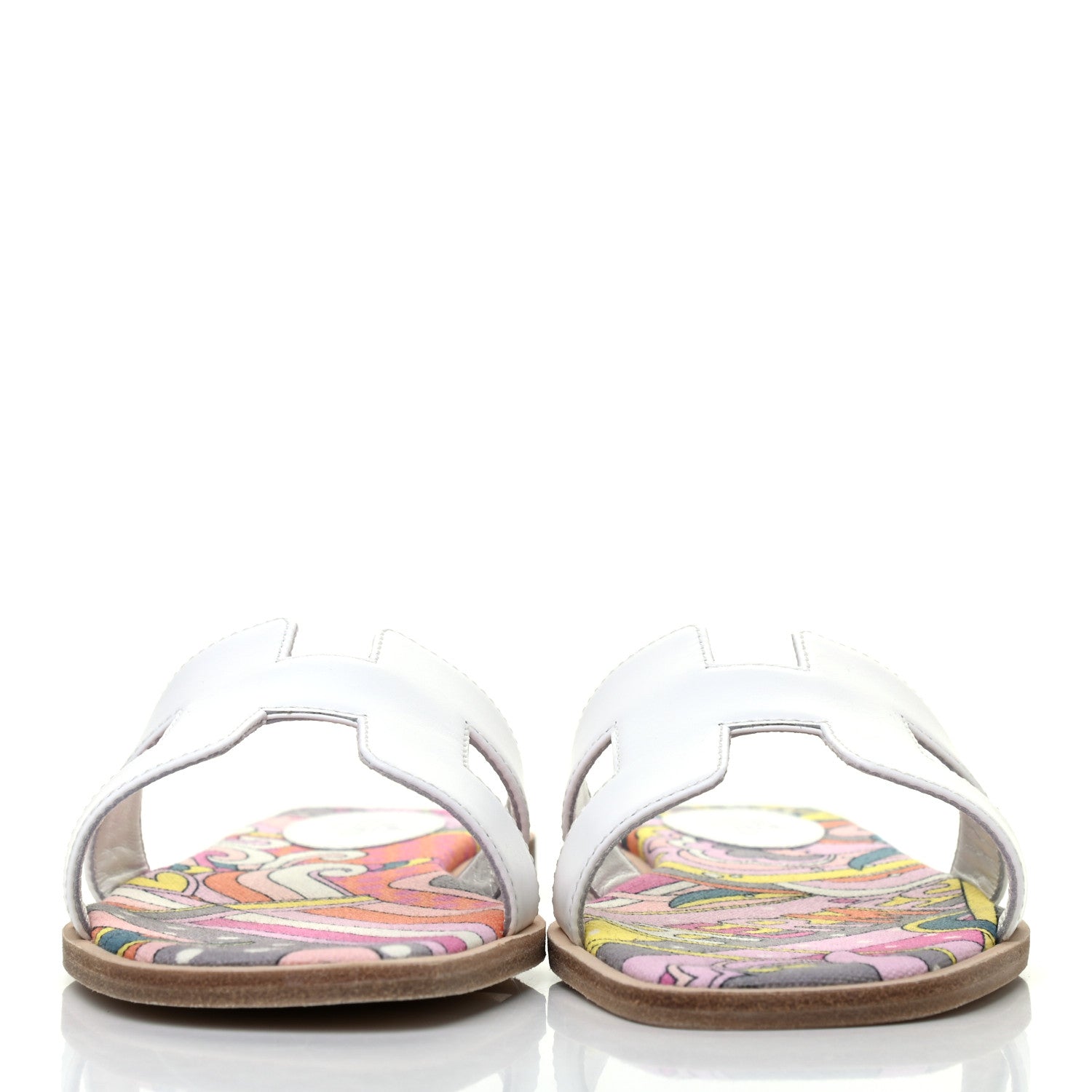 Hermes Faubourg Rainbow Oran Sandals 36 White Multicolore 2 of 7
