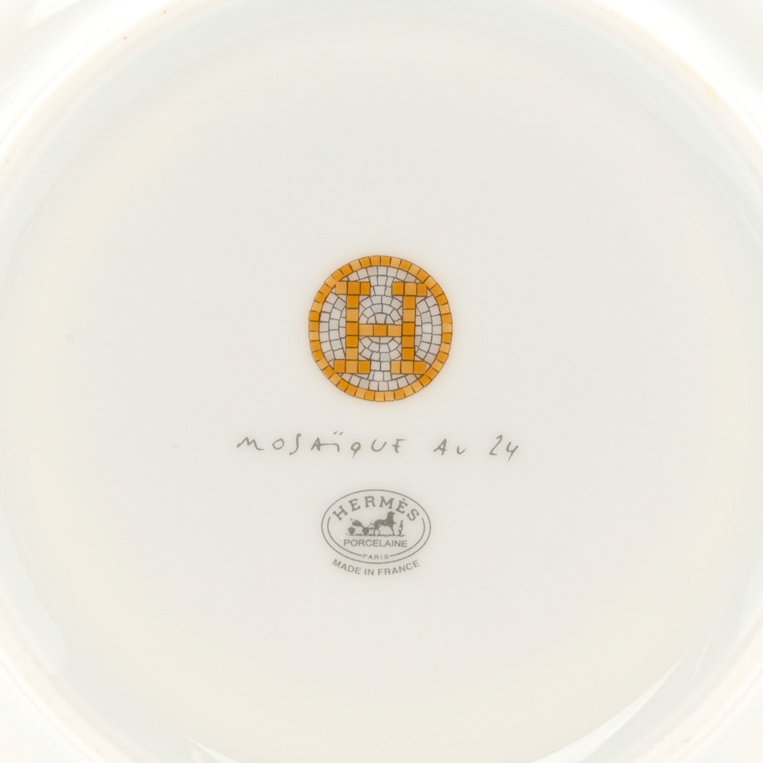 Hermes Porcelain Mosaique Au 24 Platine Soup Plate Set of 2 5 of 7