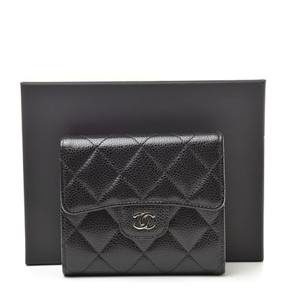 Chanel Caviar Quilted Compact Flap Wallet Black 9 of 9