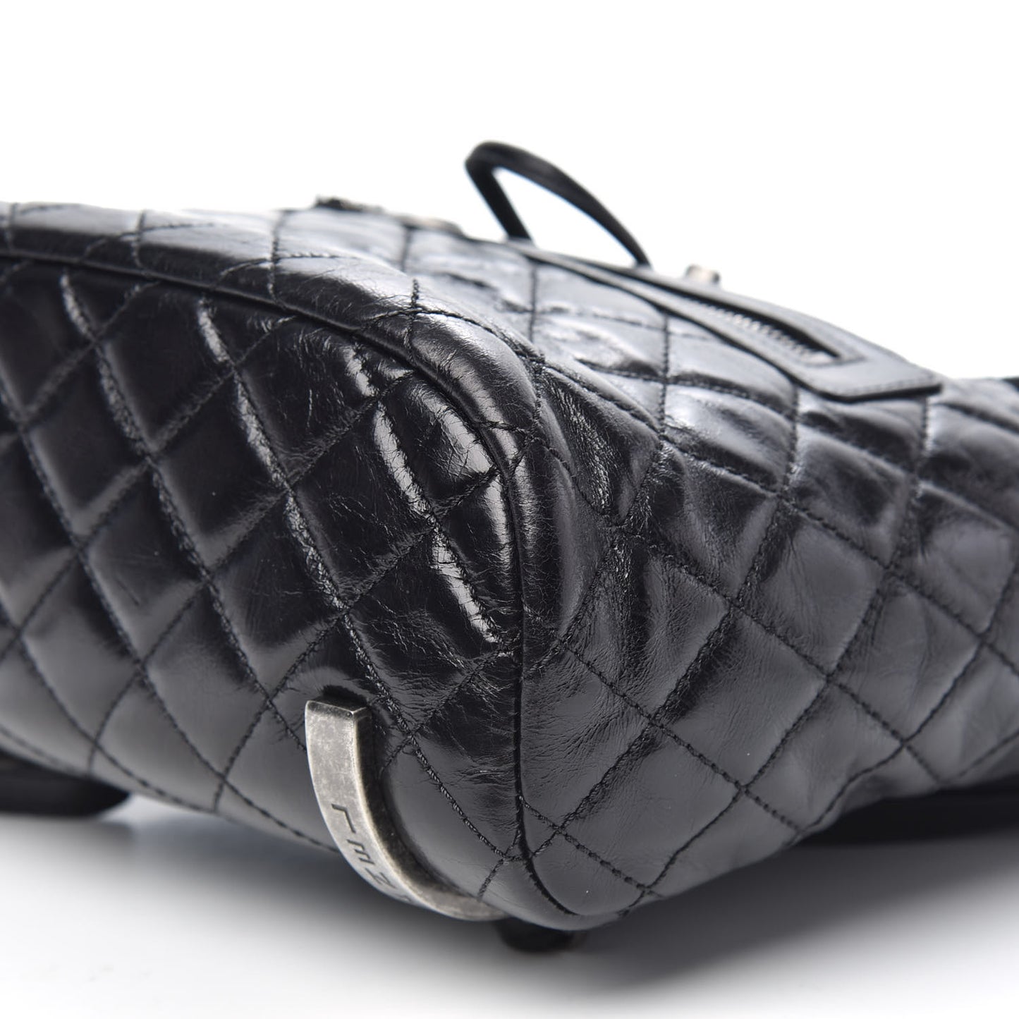 Glazed Calfskin Quilted Small Salzburg Mountain Backpack Black
