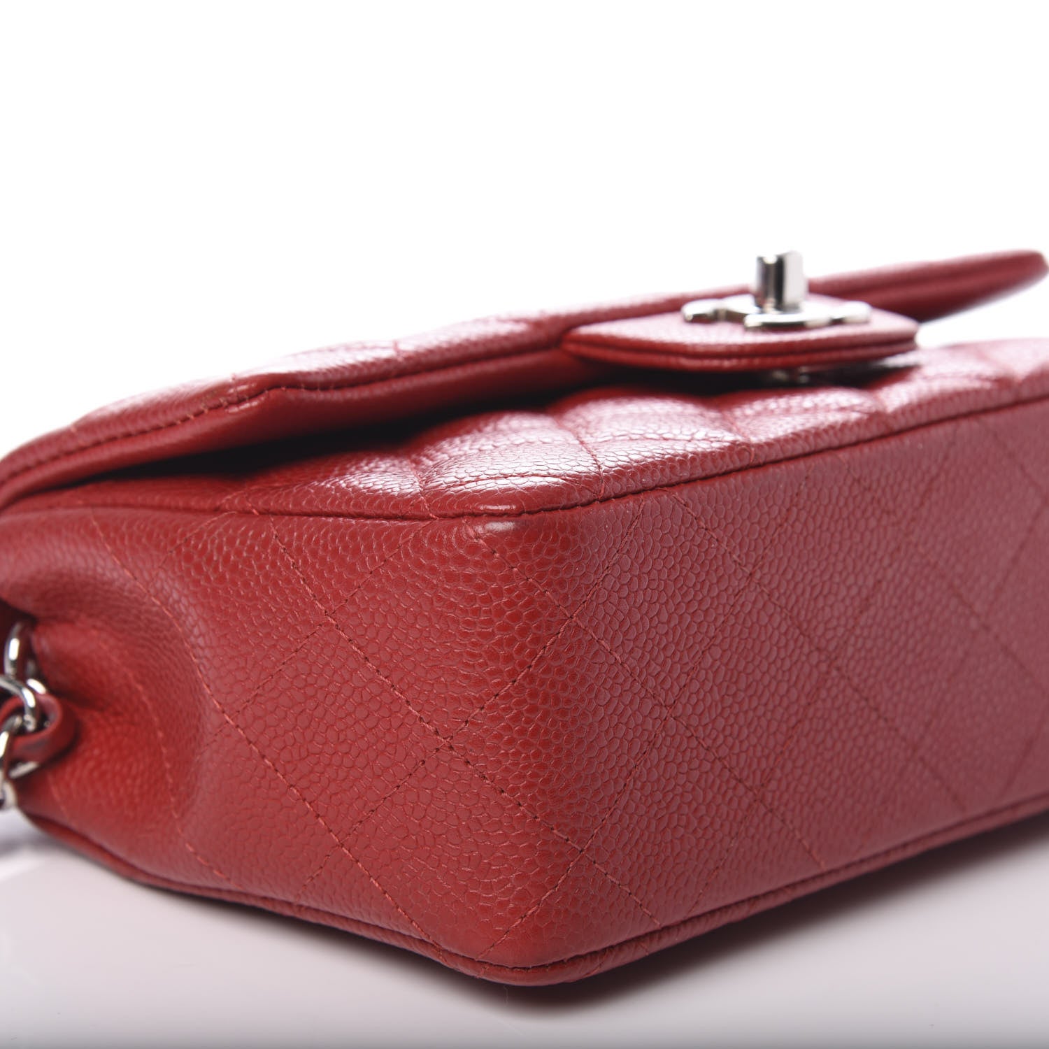 Chanel Caviar Quilted Mini Rectangular Flap Red 9 of 11