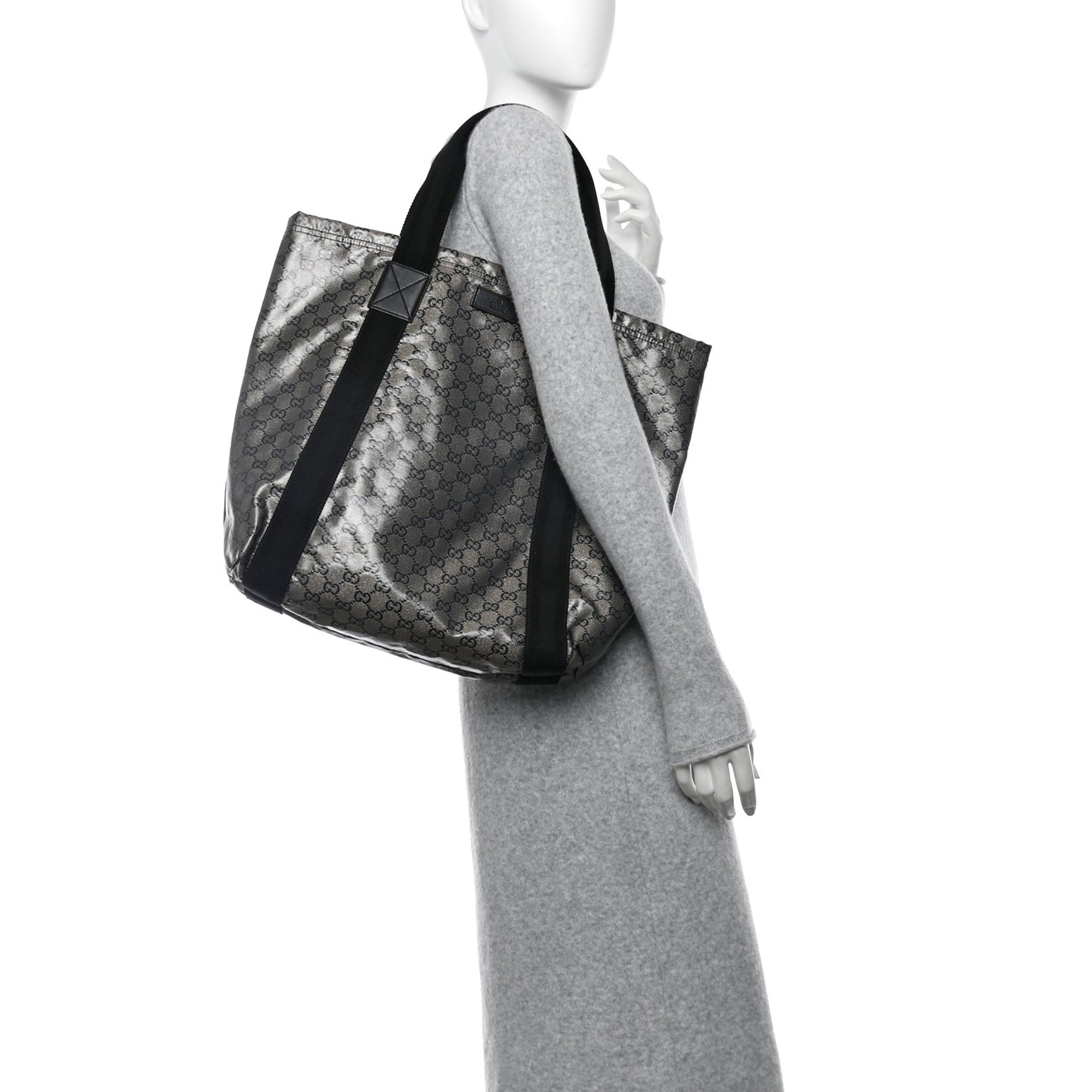Crystal Monogram Medium Vertical Tote Black