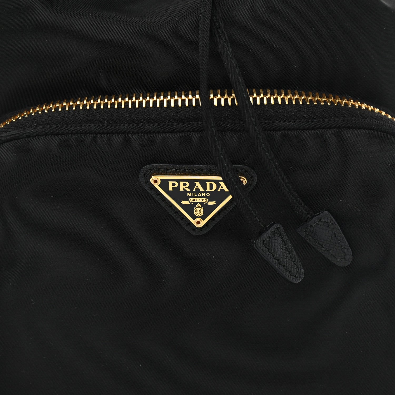 Prada Saffiano Tessuto Nylon Mini Bucket Crossbody Bag Black 7 of 9