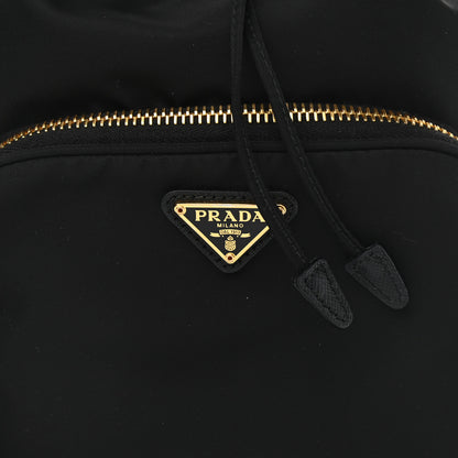 Prada Saffiano Tessuto Nylon Mini Bucket Crossbody Bag Black 7 of 9