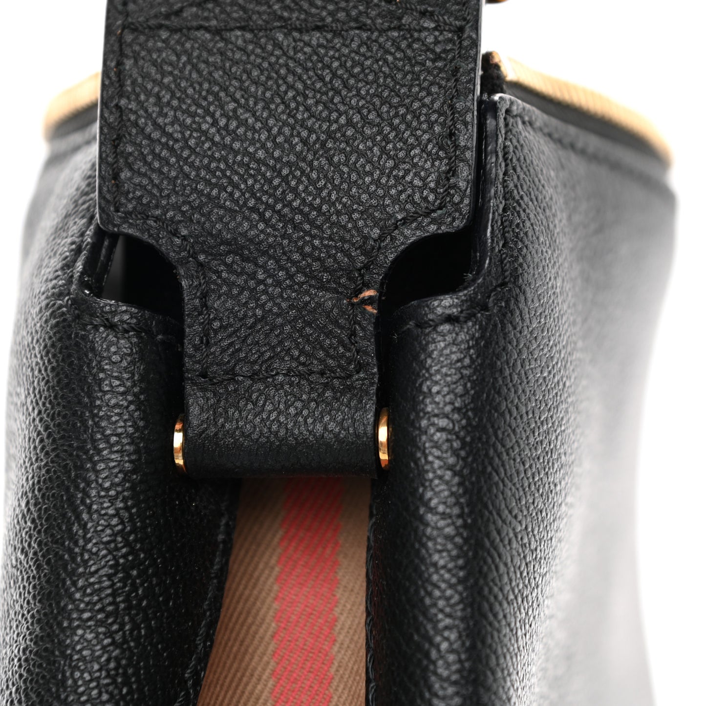 Soft Grain Calfskin House Check Small Helmsley Crossbody Black