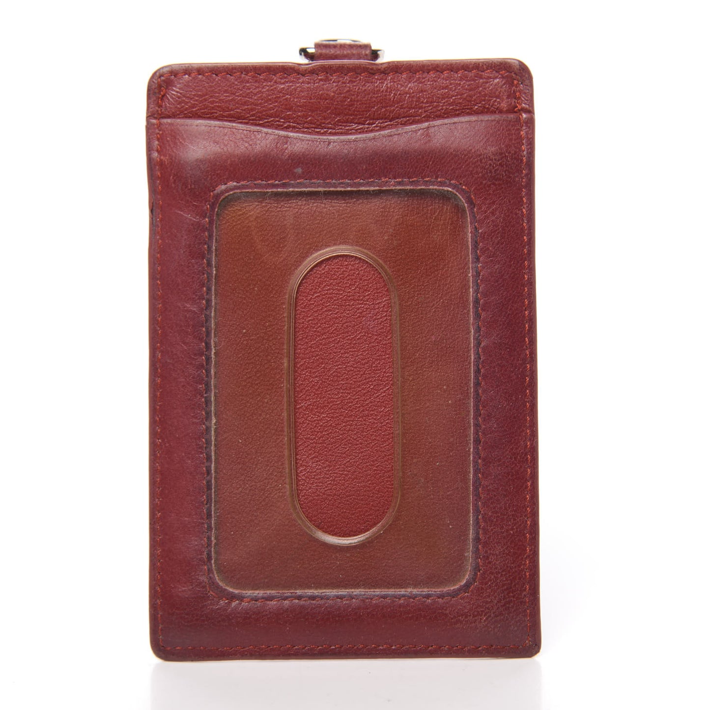 Nappa Intrecciato Card Case Crimson