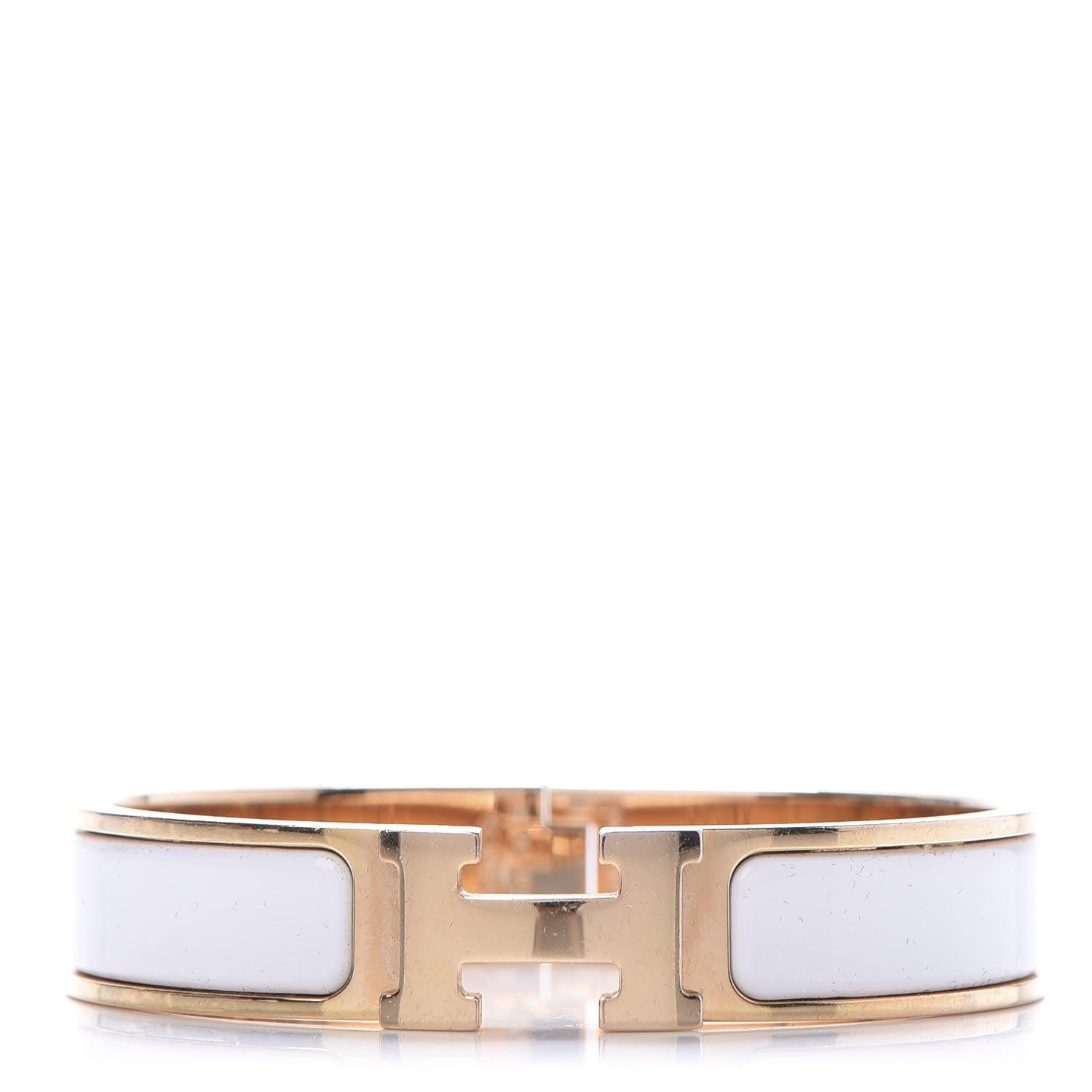Hermes Enamel Narrow Clic Clac H Bracelet PM White 2 of 14