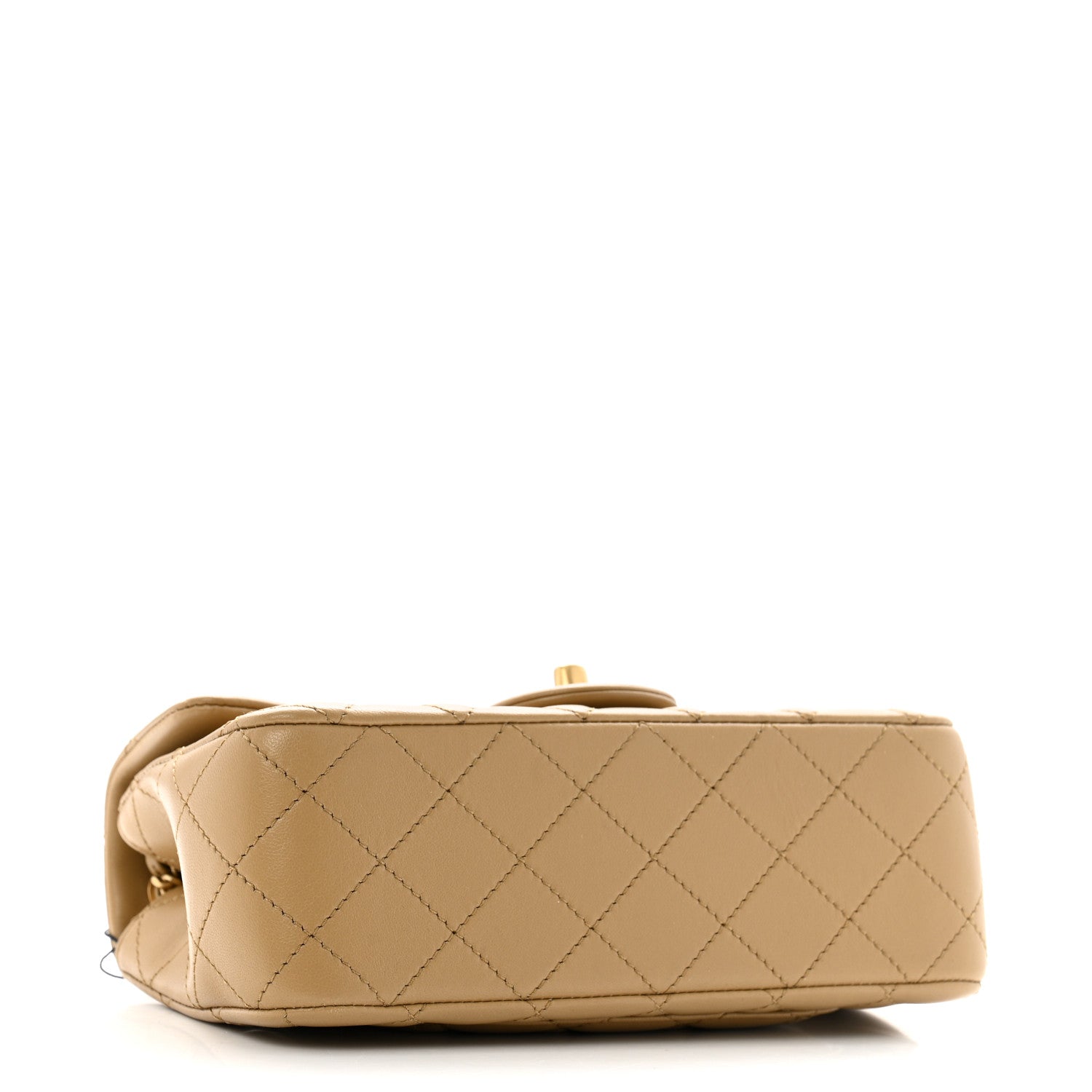 Chanel Lambskin Quilted Mini Rectangular Pearl Crush Flap Dark Beige 4 of 11