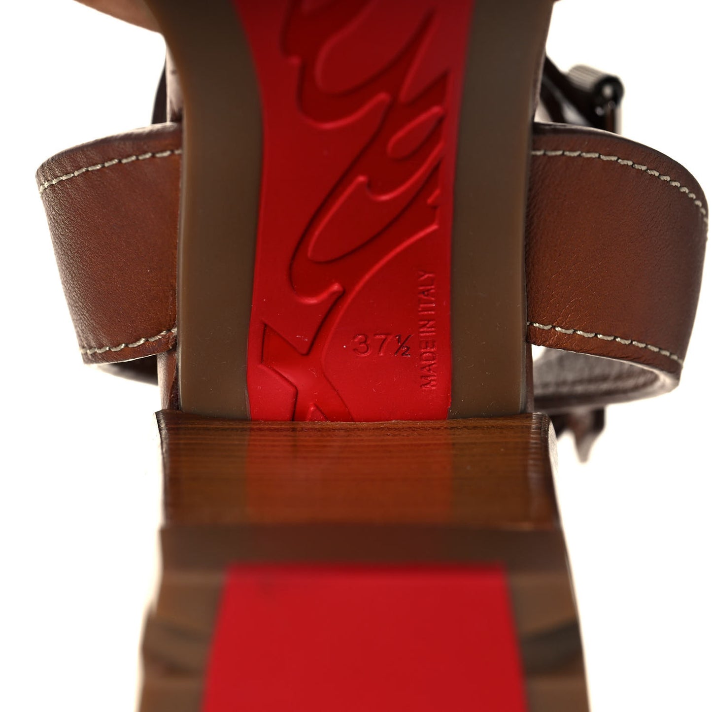 Calfskin Rangerissima Lug 100 Sandal 37.5 Cuoio Fauve