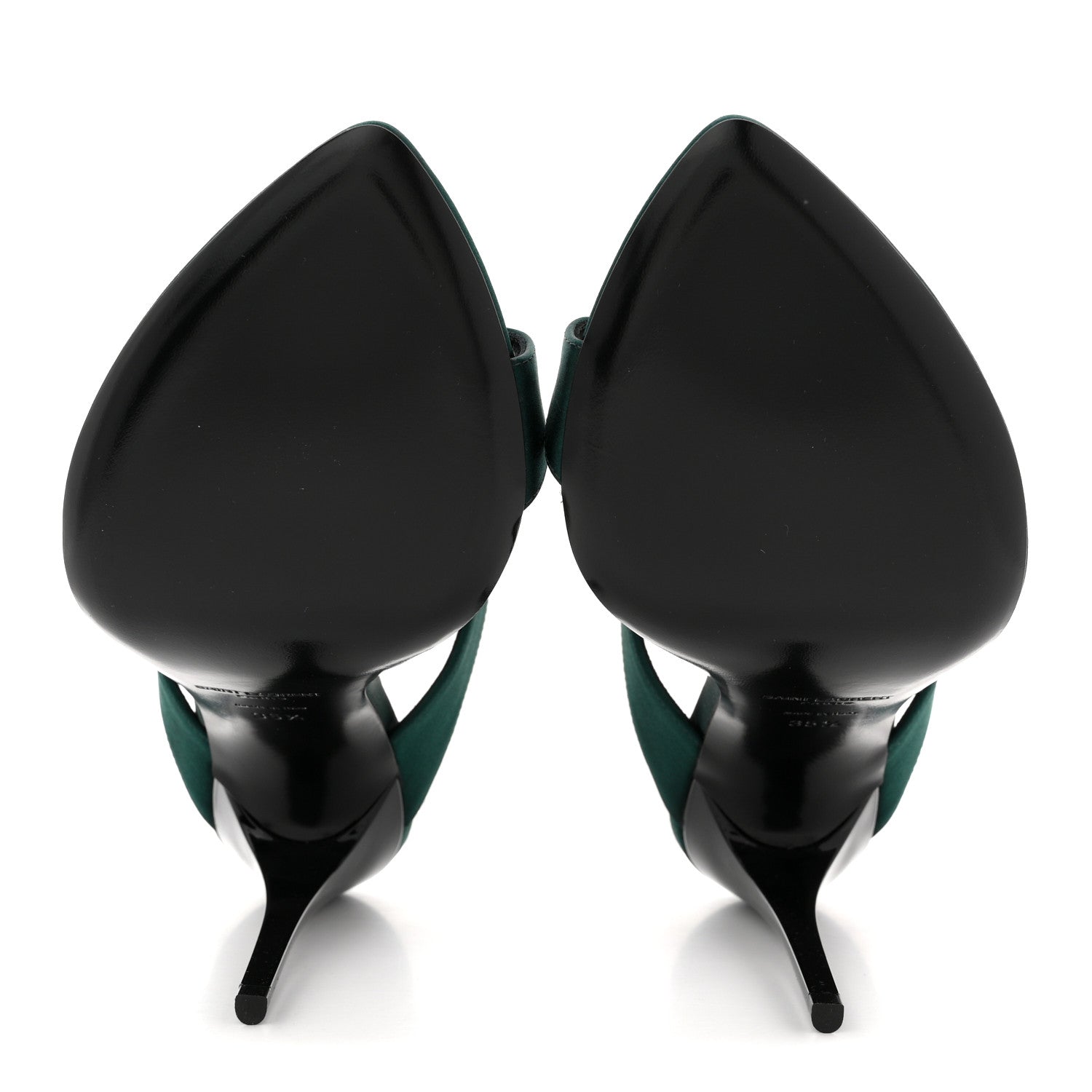 Saint Laurent Crepe Satin Martha Mule 110 Sandals 35.5 Dorian Green 6 of 10