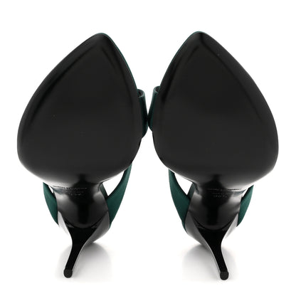Saint Laurent Crepe Satin Martha Mule 110 Sandals 35.5 Dorian Green 6 of 10
