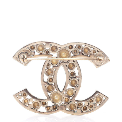 Chanel Pearl CC Brooch Light Gold 3 of 4