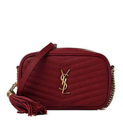 Saint Laurent Grain De Poudre Matelasse Monogram Mini Lou Camera Bag Opyum Red 1 of 8