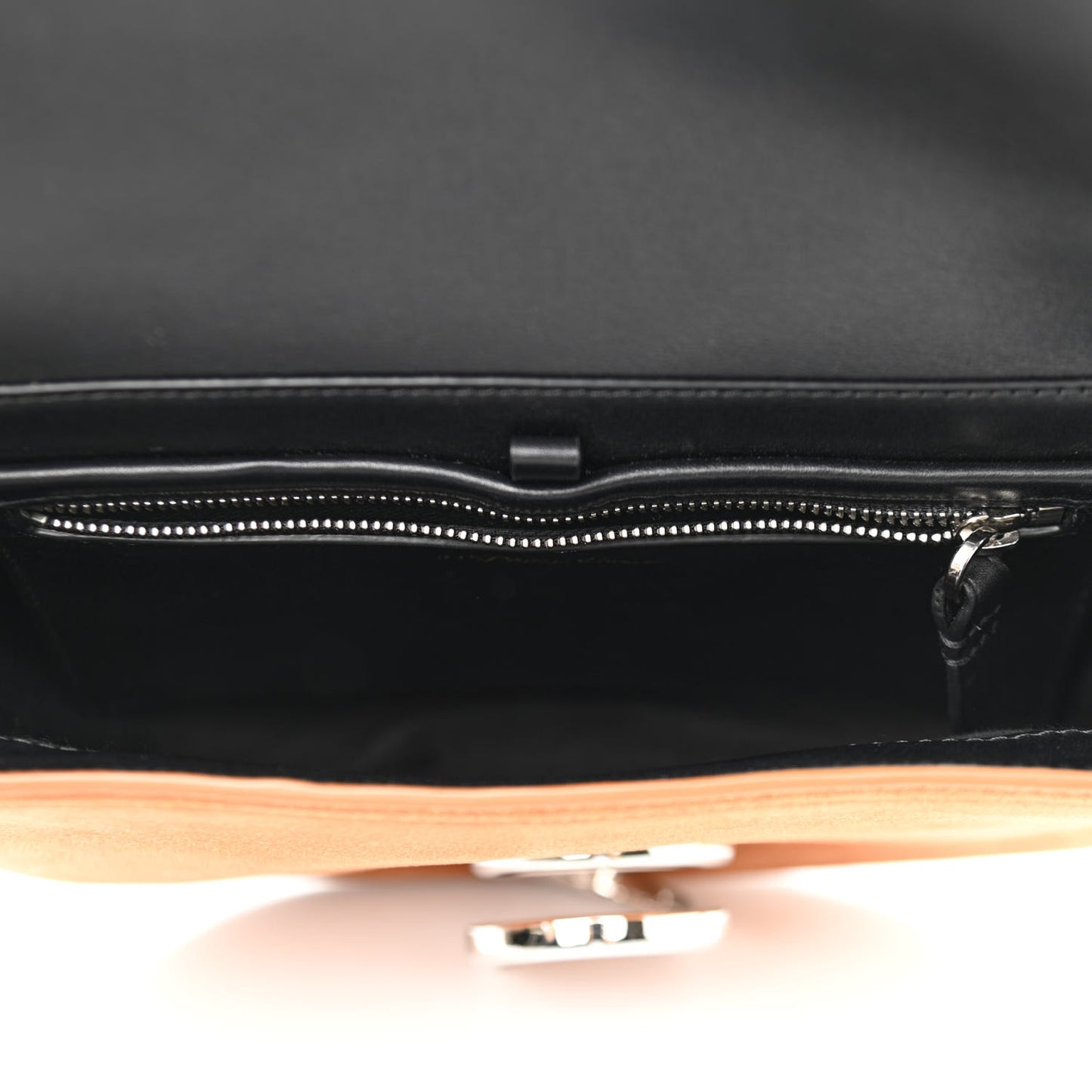 Suede Calfskin Alix Saddle Crossbody Bag Maple Black