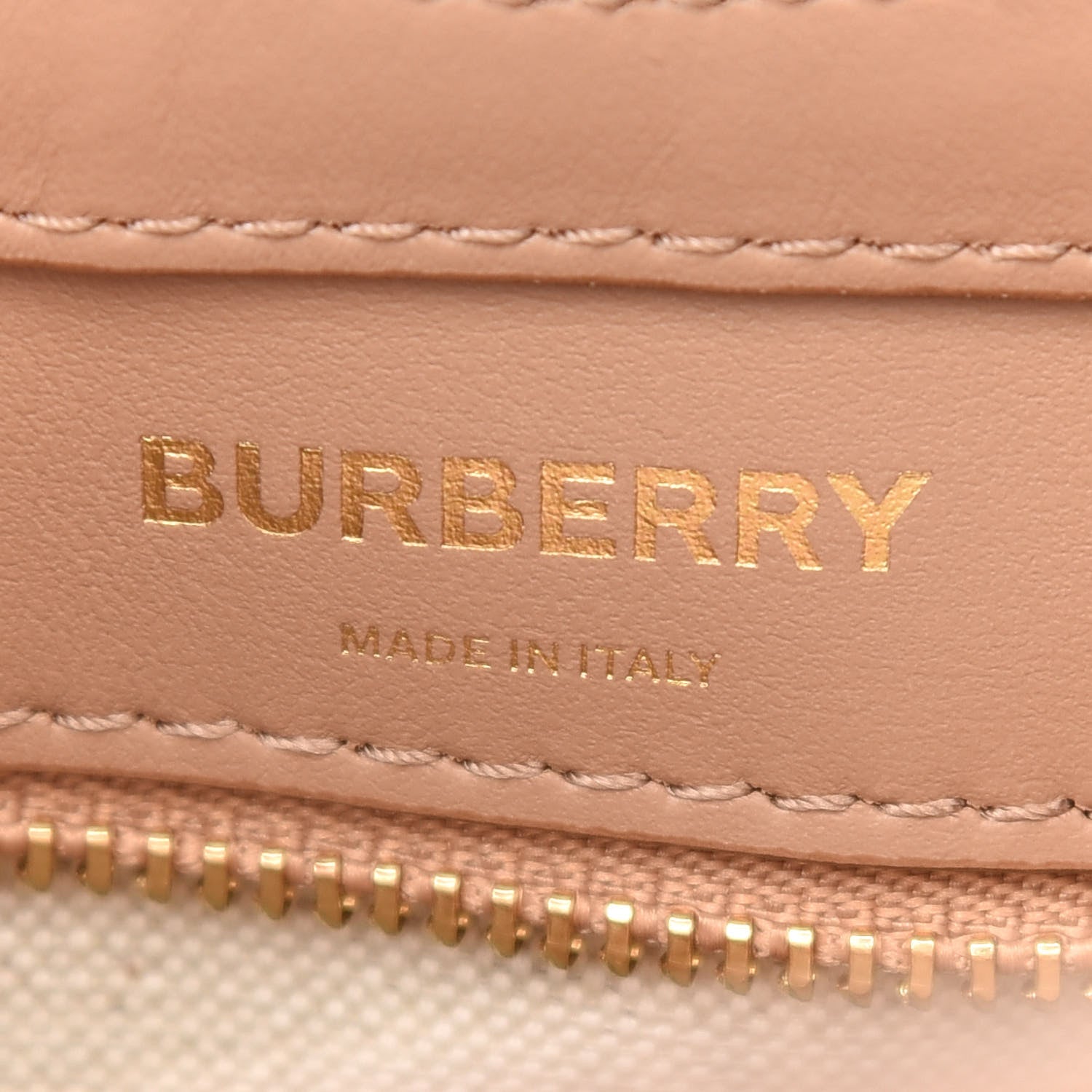 Burberry Smooth Calfskin Striped Mini Pocket Bag Camel 6 of 9