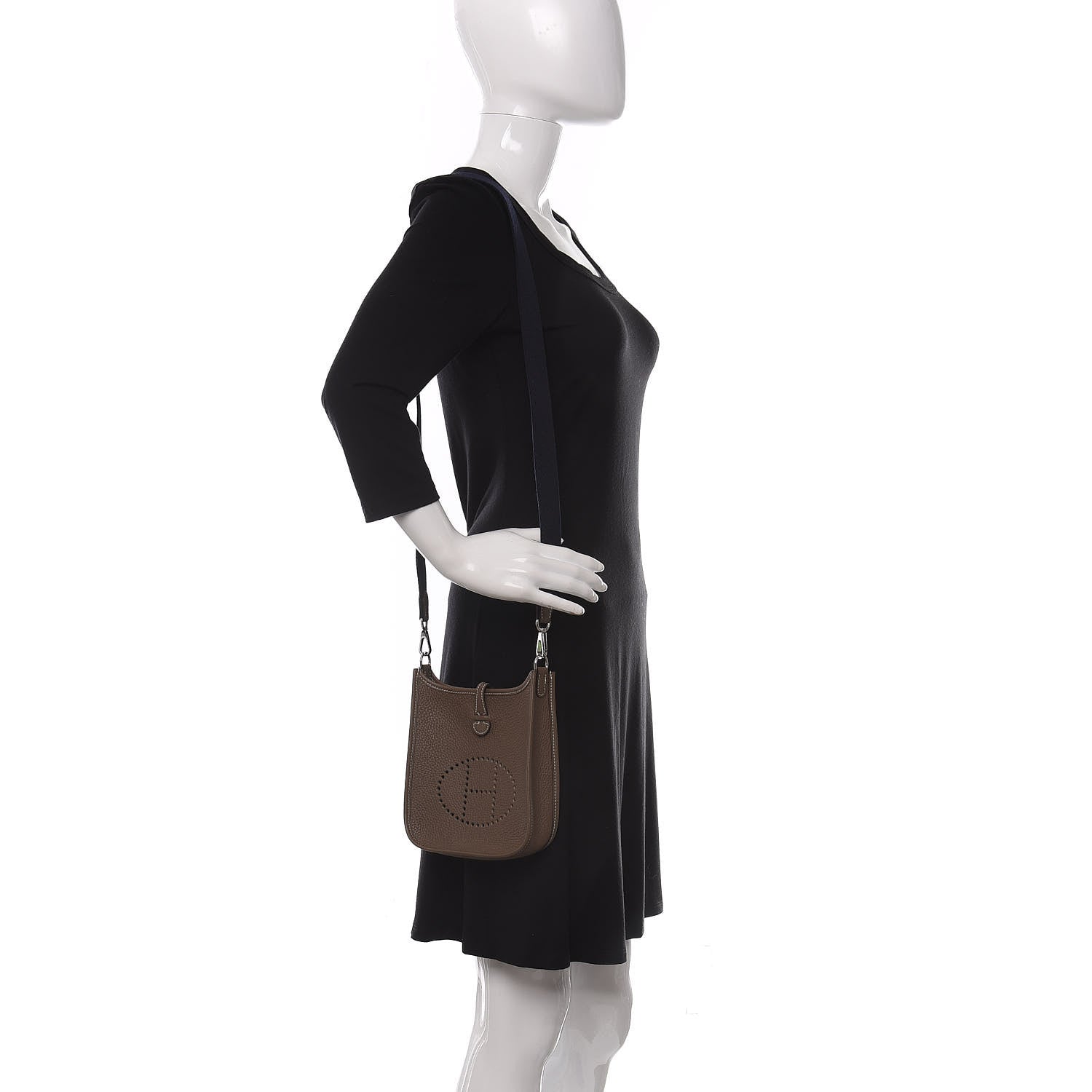 Hermes Taurillon Clemence Amazone Evelyne TPM Etoupe Bleu Indigo 2 of 11