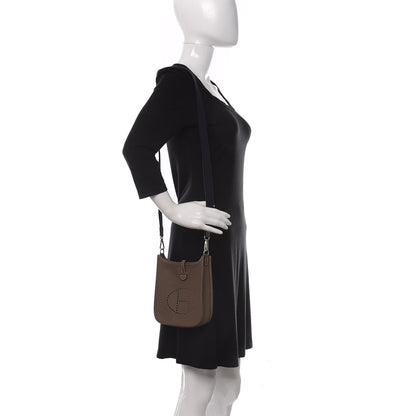 Hermes Taurillon Clemence Amazone Evelyne TPM Etoupe Bleu Indigo 2 of 11