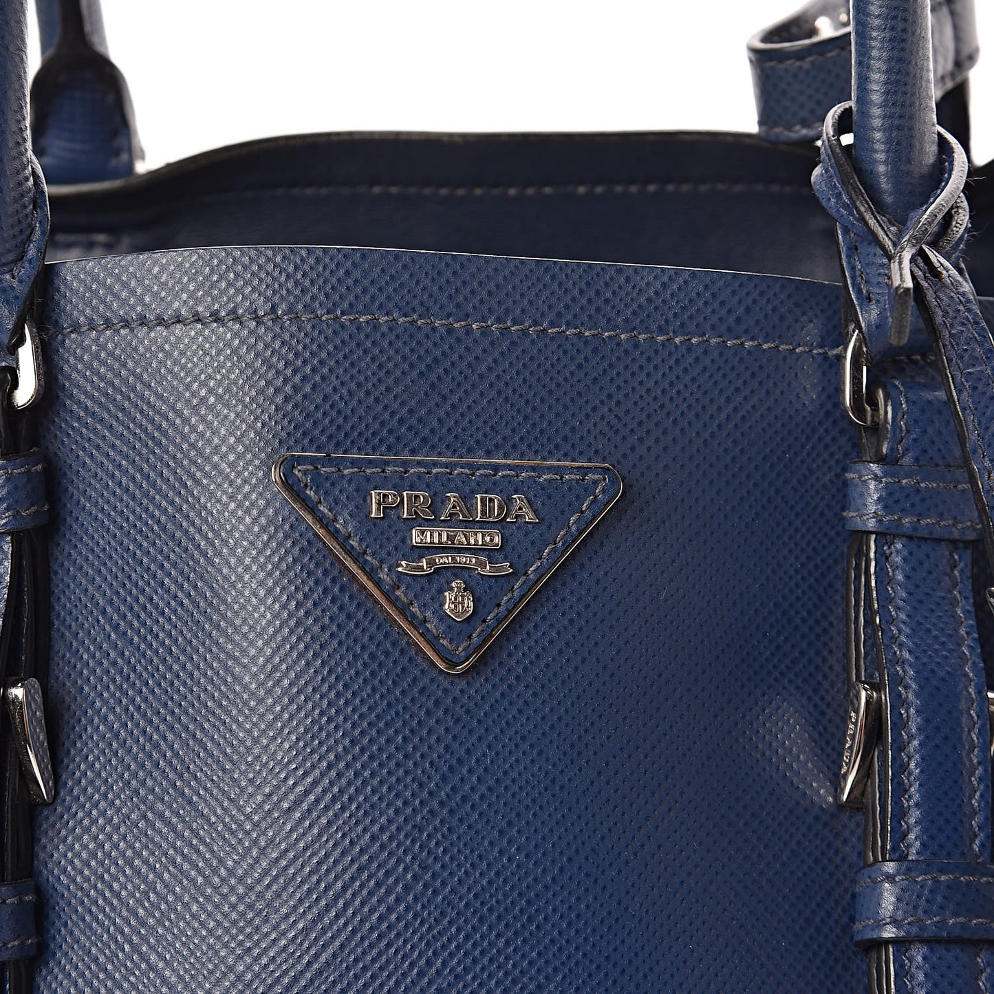 Saffiano Cuir Medium Double Handle Tote Bluette