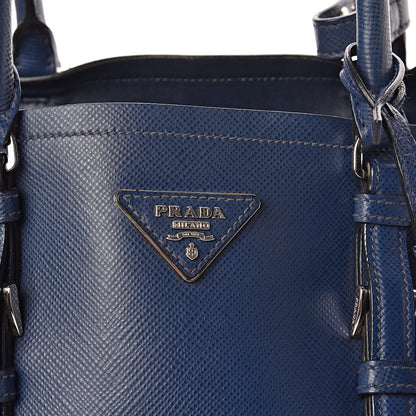Prada Saffiano Cuir Medium Double Handle Tote Bluette 12 of 28